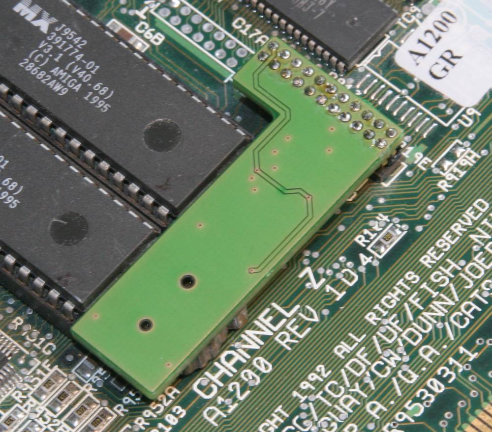 RTC module prototype installed in A1200